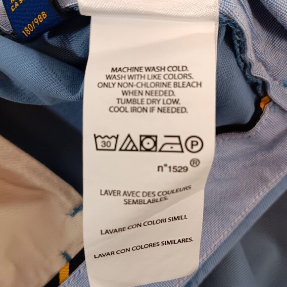 Polo Ralph Lauren Shorts Mens 38 Light Blue Twill The Polo Chino Preppy Stretch - Picture 11 of 11